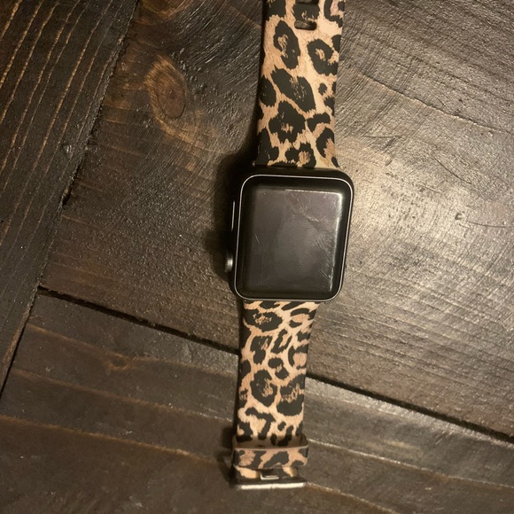 Animal Print Watch Band For Apple Watch Elastic Black Grey Stripe